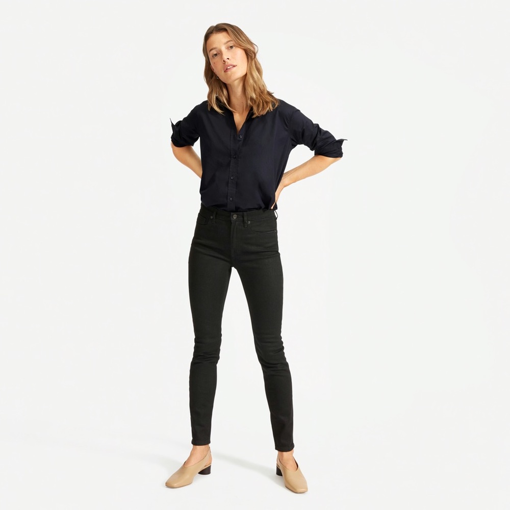 Everlane Black Mid-Rise Skinny Jeans Tall